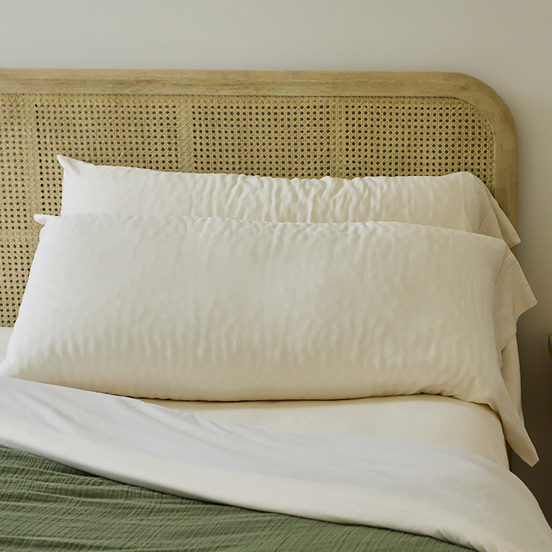 Classic Linen Viscose Pillowcase Set - King / Bone